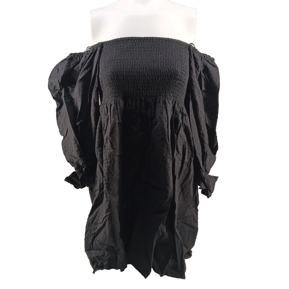 NUEVO CON ETIQUETAS JL LUXE Mujer Mini Vestido Calzado GRANDE (12-14) Negro Manga 3/4 100% Algodón Foto 1 de 4