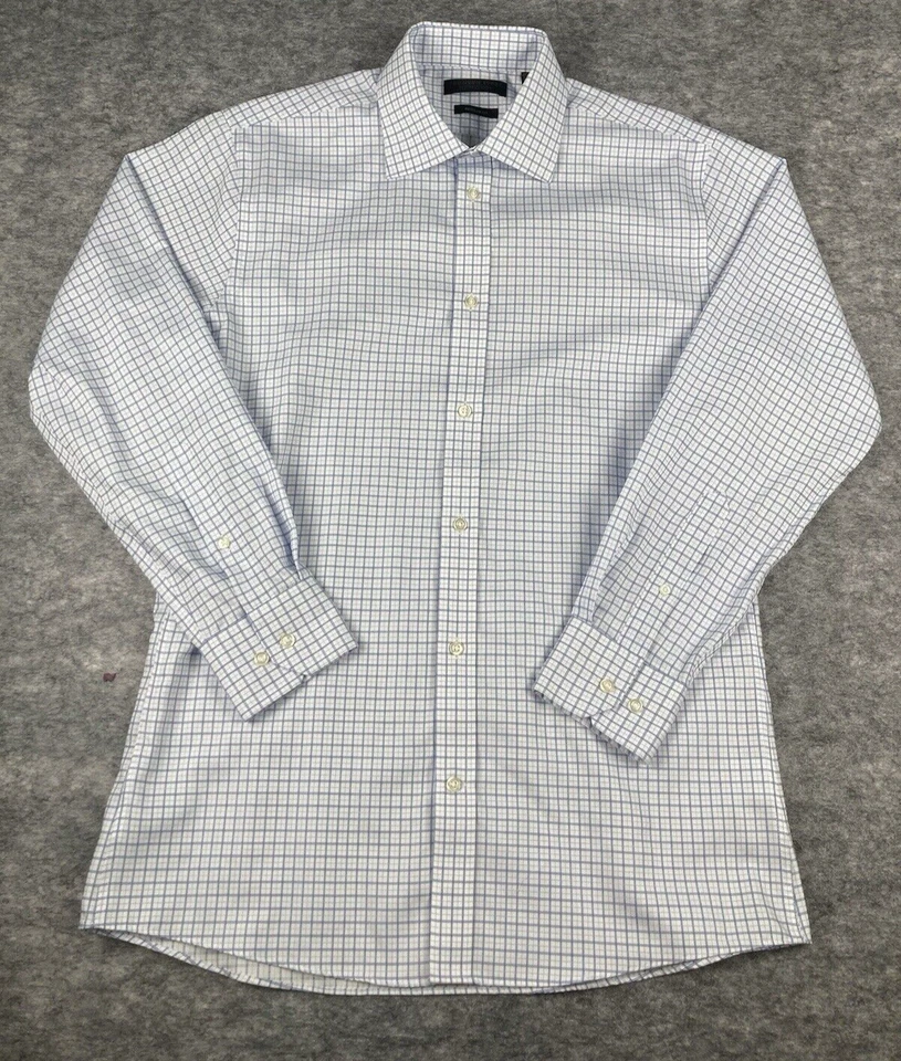 Camisa de vestir Bloomingdale's para hombre 15,5 32/33 ajuste regular tattersall manga larga Foto 1 de 4