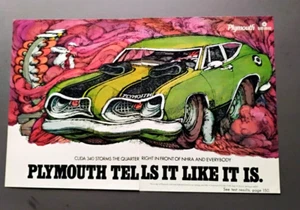 1969 Plymouth Cuda 340 2 Seiten Original Auto Ad Print - Bild 1 von 3