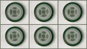 Spode FITZHUGH GREEN Inghilterra 7 piatti insalata 7/8” pietra fine - SET DI 6! - Foto 1 di 7