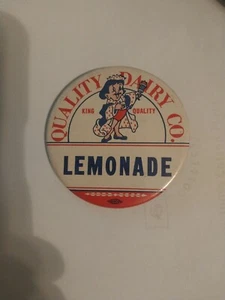 Quality Dairy Company Vintage Limonade Metallknopf - St. Louis Werbung - Bild 1 von 2
