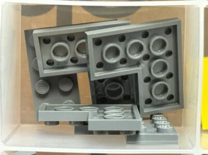 LEGO Parts - Dark Bluish Gray Plate 4 x 4 Corner - No 2639 - QTY 5 - Picture 1 of 1