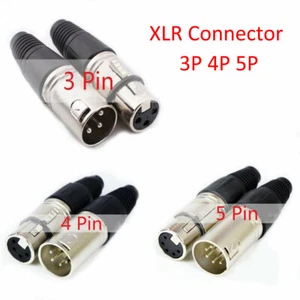 3P/4P/5P Male/Female Contacts Microphone Audio Plug Socket XLR Connectors Canon  - Picture 1 of 8