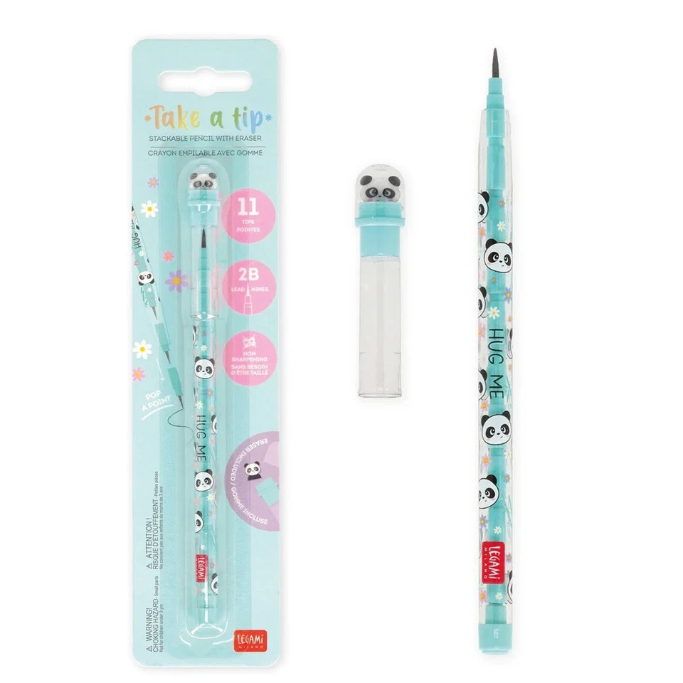 LEGAMI STAPELBARER BLEISTIFT MIT RADIERGUMMI - PANDA NEU OVP - Bild 1 von 1