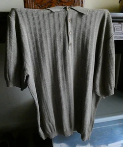 St. Croix Luxus grau strukturiertes Strick Poloshirt Retro Vintage Freizeit XL - Bild 1 von 7