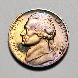 TONED 1974 S JEFFERSON NICKEL PROOF UNC #C9803 - Picture 1 of 2