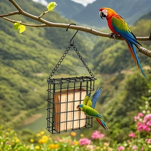 Backyard Birdwatching Suet Feeder Wild Bird Feeder Heavy-duty Coated Steel - Picture 1 of 18