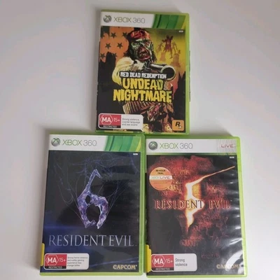 Red Dead Redemption Undead Nightmare & Resident Evil 5 & 6 Xbox 360 Complete - Image 1 of 4
