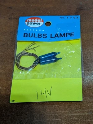 Model Power - HO Scale - No. 459B - 14V - Blue Pre-Wired Flashing Bulbs - NOS - Image 1 of 3