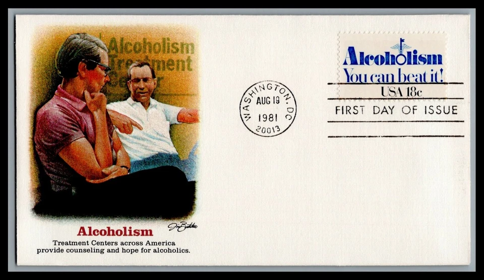 US FDC # 1927 18c Alcoholism Fleetwood   1981, 9M816 - Image 1 of 1