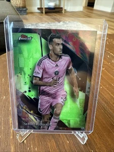 2024 TOPPS FINEST MLS SERGIO BUSQUETS INTER MIAMI UNCOMMON NEON GREEN 63/99 #142 - Picture 1 of 4