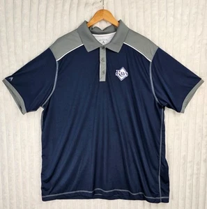 Tampa Bay Rays Antigua Blue & Grey Short Sleeve Polo Size XXL - Picture 1 of 5
