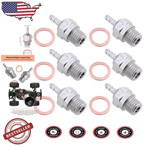 RC Nitro Glow Plugs 6pk, Platinum Iridium, 8mm Copper, For Traxxas HPI - Picture 1 of 8