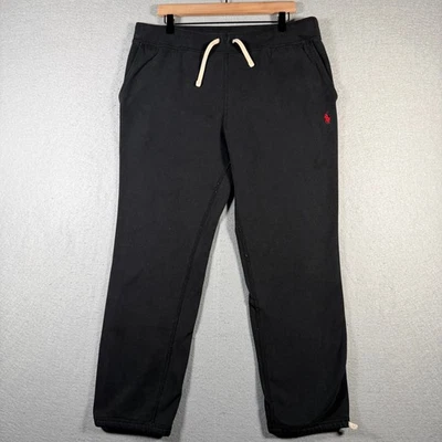 Pantalones deportivos Polo Ralph Lauren negros de vellón para hombre XL rojo logotipo de pony clásicos pesados Foto 1 de 4