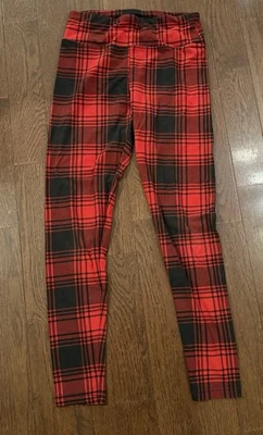 Leggings Junior’s No Boundaries xadrez preta vermelha super macia tamanho médio 7/9 - Imagem 1 de 3