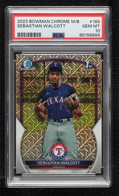 2023 Bowman Chrome Prospects Mega Box Mojo Refractor Sebastian Walcott PSA 10 - Image 1 of 2