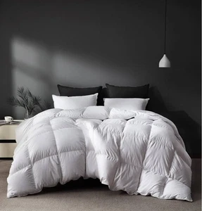 White Goose All Season Feather Down Comforter Oversized King Duvet Insert 116x96 - Picture 1 of 7