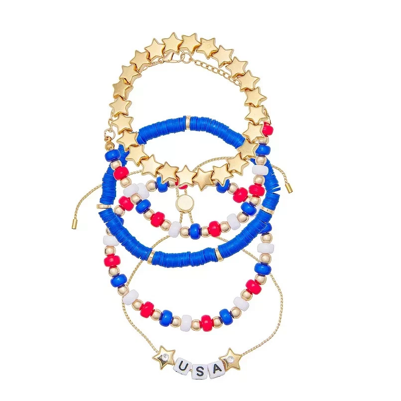 Nuevo Juego de Pulsera Celebrate Together 5 Piezas EE. UU. Tono Dorado Patriótico 🇺🇸✨ Foto 1 de 1