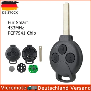 Auto Funk Fernbedienung Schlüssel 433Mhz Für Smart 451 Fortwo Coupe Cabrio ID46 - Bild 1 von 8