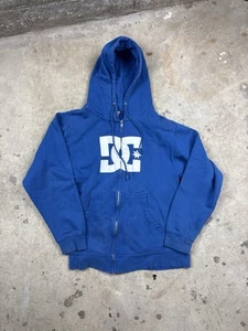 Dc Shoes Zip Up Size Small Y2K Vintage Hooded Blue G - Picture 1 of 7