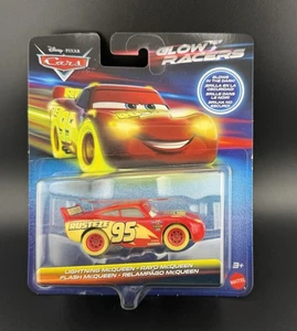 Disney Pixar Cars Glow Racers Toys Metal Vehicle 1:55 Scale - Lightning McQueen - Picture 1 of 4