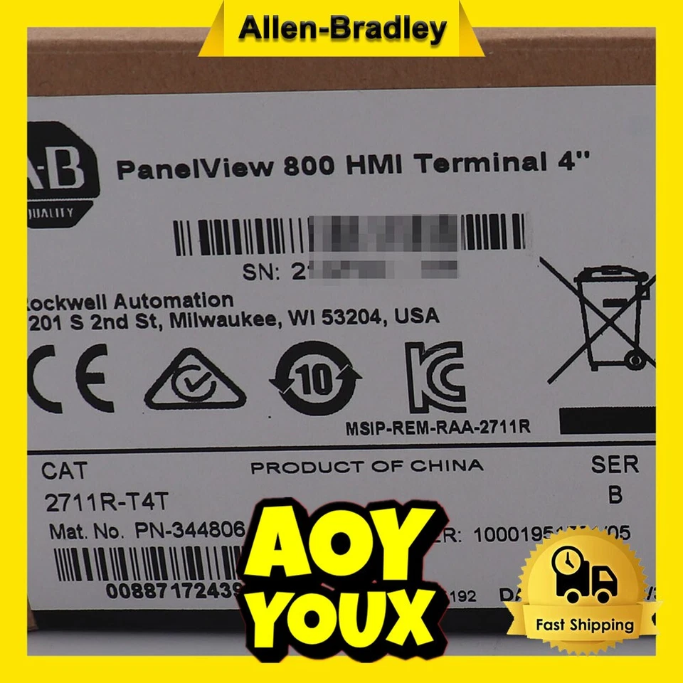 New Factory Sealed ALLEN BRADLEY 2711R-T4T PANELVIEW 800 4.3-INCH HMI TERMINAL - Image 1 of 4