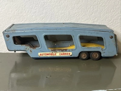 Remolque de transporte automático vintage Japón de lujo solo 13" azul amarillo Foto 1 de 4