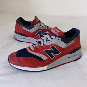 New Balance 997 USA Made Trainers Encap UK 10 EU 44.5 Suede/Mesh Red Navy Silver - Picture 1 of 24