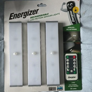 3 PACK Energizer With REMOTE Rechargeable Motion Sensor Light LED Energy Saving - Picture 1 of 2