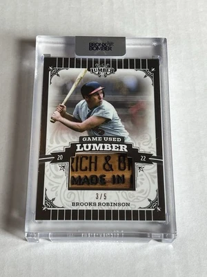 Parche de barril de murciélago usado Leaf Lumber Brooks Robinson 2022 patio Orioles #ed/5 Foto 1 de 2