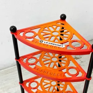 Le Creuset 5 tier pot stand Orange Display shelf Enamel New in Box from Japan - Picture 1 of 10