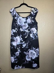 Sl Fashions Women's Off-The-Shoulder Floral Print Sheath Dress - Blk Multi 16 - Picture 1 of 4