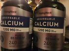 2X Absorbable Calcium 1200mg+Vitamin D 5000IU per serving 240 Softgels Exp 3/25
