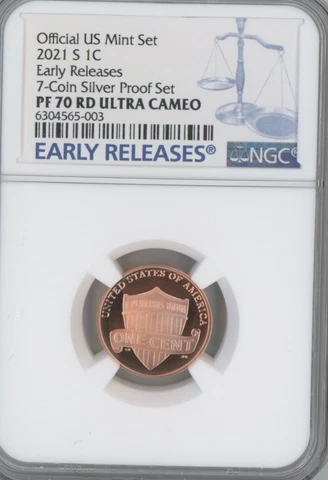 2021 S Lincoln Cent Early Releases 7-Coin Silver Proof Set NGC PF70 Ultra Cameo Cover