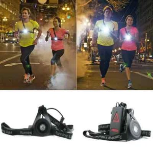 Lampe de poitrine USB LED Rechargeable 3 Modes Running Eclairage Idéal jogging - Picture 1 of 3