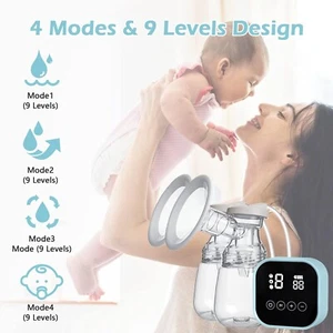 Breast Pump with 4 Modes and 9 Levels, High Suction Power, Rechargeable with LED - Picture 1 of 8