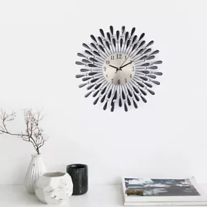 3D 38CM Large Diamante Beaded Crystal Jeweled Retro Style Wall Clock Home Decor - Picture 1 of 14