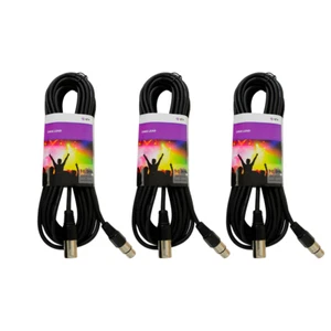 3 x QTX 10M DMX Lighting XLR Signal Cable Lead 110 Ohm DJ Disco Band Light - Picture 1 of 3