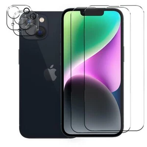 Film Protecteur pour Apple IPHONE 14 Affichage Verre 2x Appareil Photo - Photo 1/7
