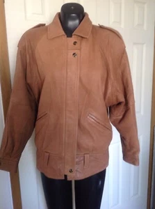 London Fog Giacca Bomber Pelle Marrone Uomo Taglia S - Foto 1 di 9