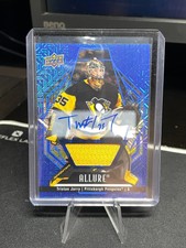 Tristan Jarry 2022-23 Upper Deck Allure #52 Blue Line Auto Jersey /25