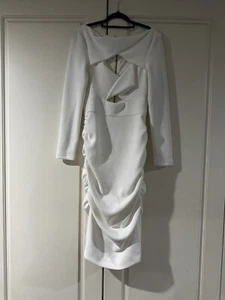 Sheike Long Sleeve Cut Out Midi Dress - White - Size 10 - Picture 1 of 4