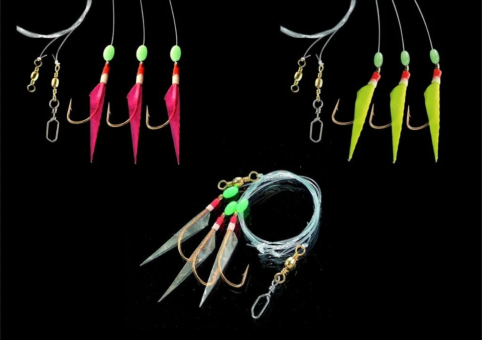 DEGA Norwegen-Paternoster mit echter Fischhaut Gr. 2/0-12/0 Dorschvorfach Dorsch - Bild 1 von 3