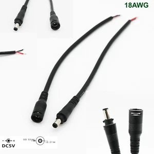5.5mm x 2.1mm Male Female DC Power Jack Plug Connector Cable Wire Lock LED Strip - Picture 1 of 8