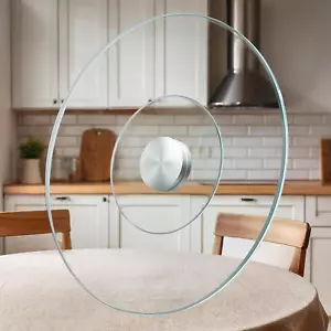 31" Glass Lazy Susan for Dining Table - Tempered Glass round Clear Tabletop Larg - Picture 1 of 7