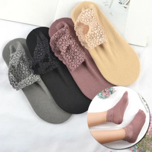 Lace Warmer Socks Women Breathable Warmer Socks Boat Cotton Ankle Socks - Picture 1 of 20