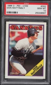 1988 TOPPS O-PEE-CHEE OPC CANADA #300 DON MATTINGLY PSA 10 GEM MINT LOW POP - Picture 1 of 2