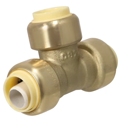 2 Pcs XFITTING 1/2" Push Fit Tee w. 1 Disconnect Clip, 1/2" Push to Connect Tee