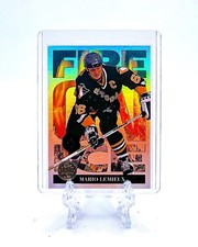 MARIO LEMIEUX 1994 Leaf #9 FIRE ON ICE INSERT PENGUINS GOAT & HOF