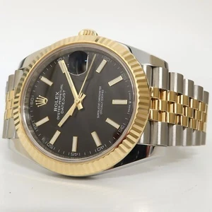 Rolex Datejust 41 18kt Yellow Gold & Stainless Steel Black Dial Jubilee 126333 - Picture 1 of 10